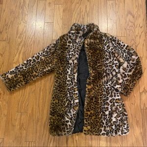 Faux Fur Leopard Coat